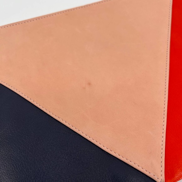 CLARE V ANTHROPOLOGIE Angular Pouch Clutch Leather Colorblock NWT - Picture 3 of 10